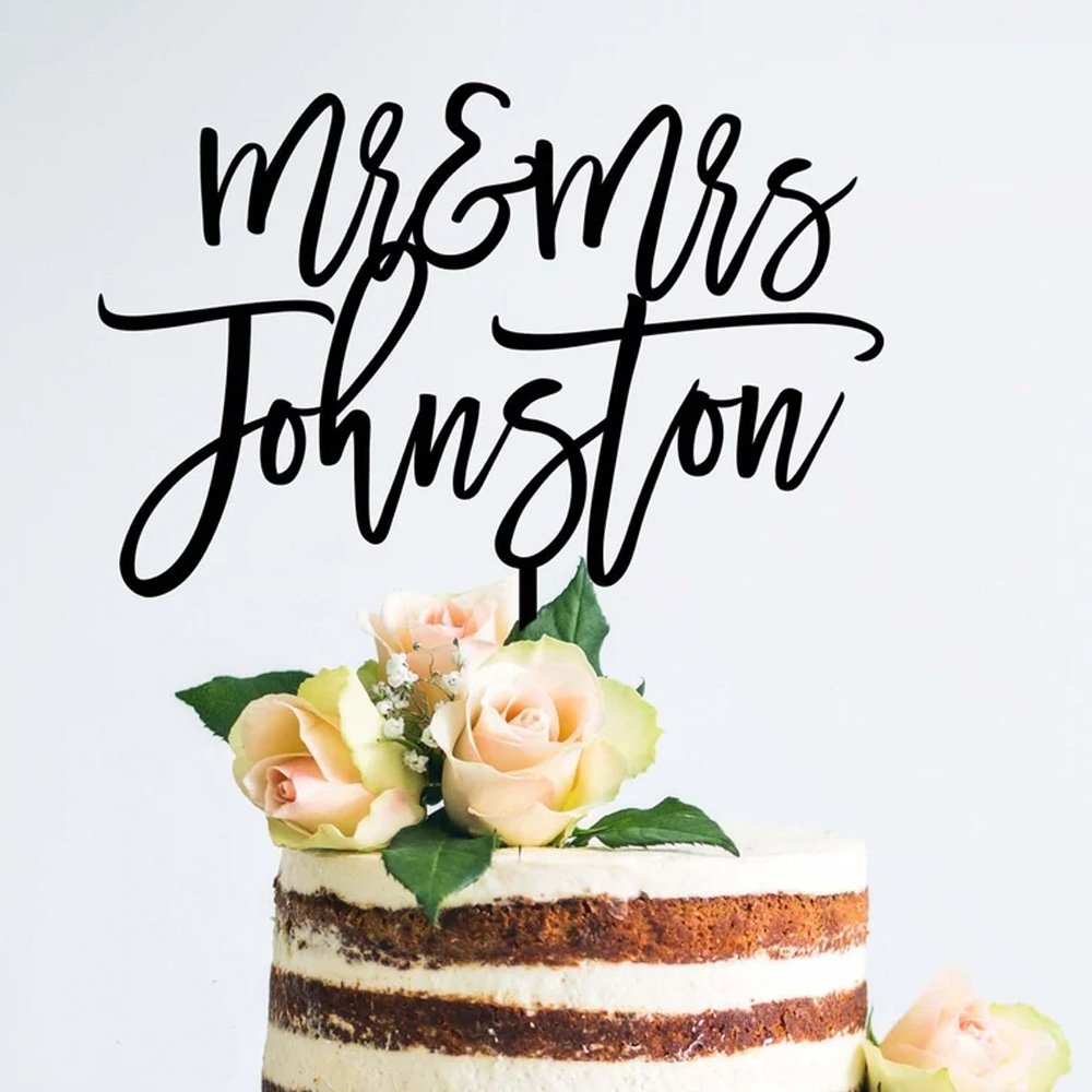 Wedding Supply Rentals - Spersonalizowany pan i pani Topper tort