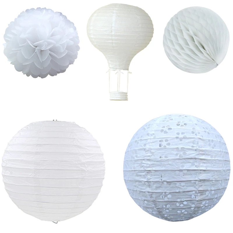 Wedding Event Supply - 1 szt. Biała seria chińskich lampionów