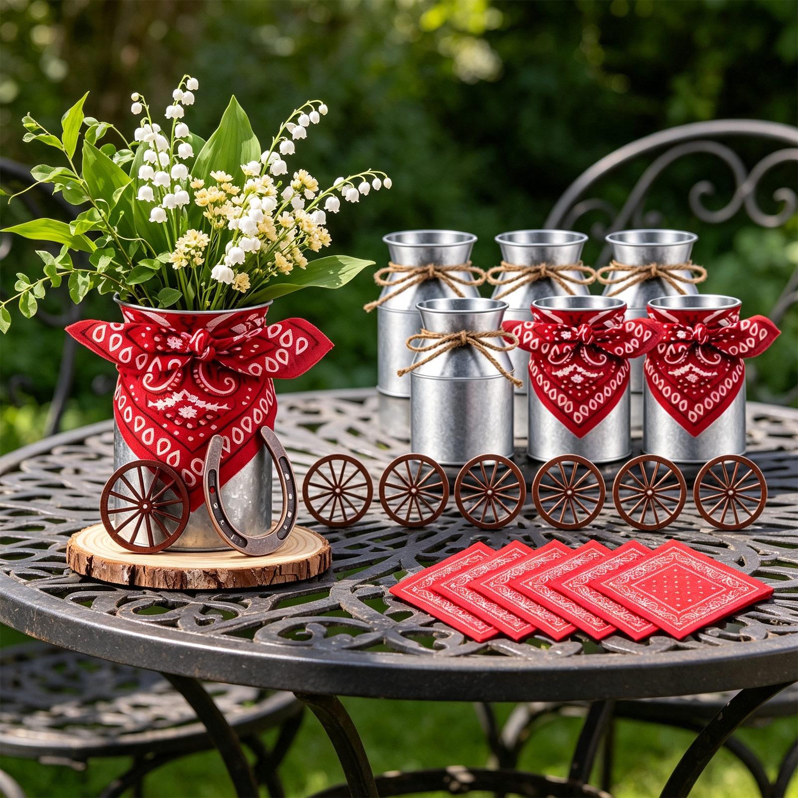 Dekoracje stołowe w stylu kowb – Wedding Supply Rentals recenzja i cena