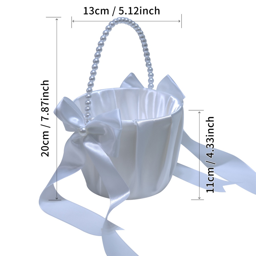 Biały satynowy kosz dla dziewc – Wedding Hampers recenzja i cena